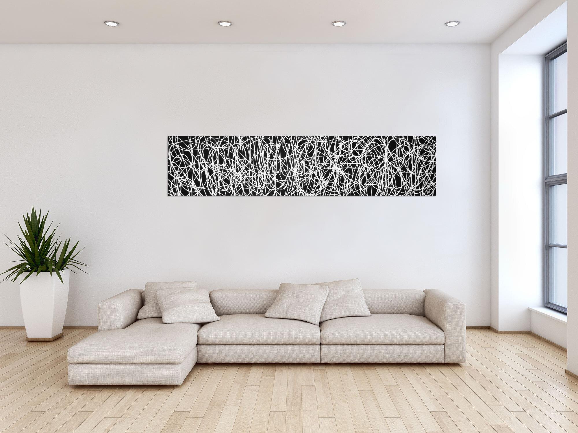 Abstraktes Acrylbild schwarz/weiß