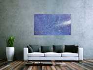 Modernes Acrylbild abstrakt lila blau weiß