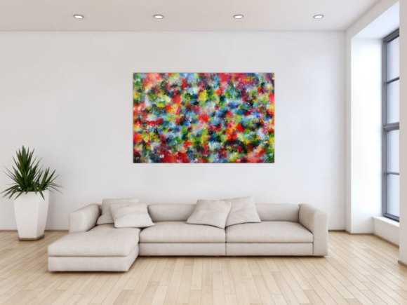 Sehr buntes abstraktes Acrylbild modern mit vielen Farben