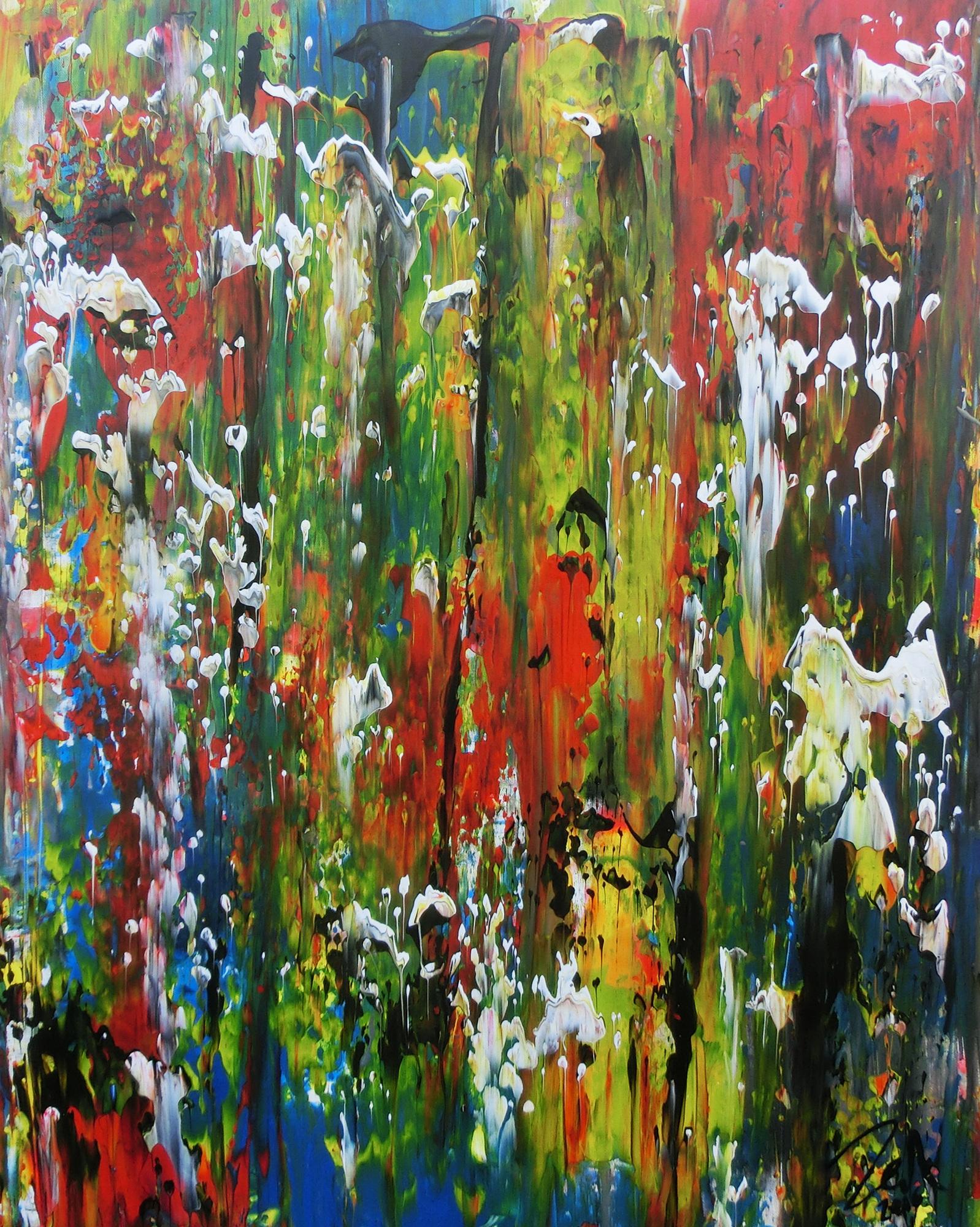 Buntes Acrylgemälde modern abstrakt viele Farben