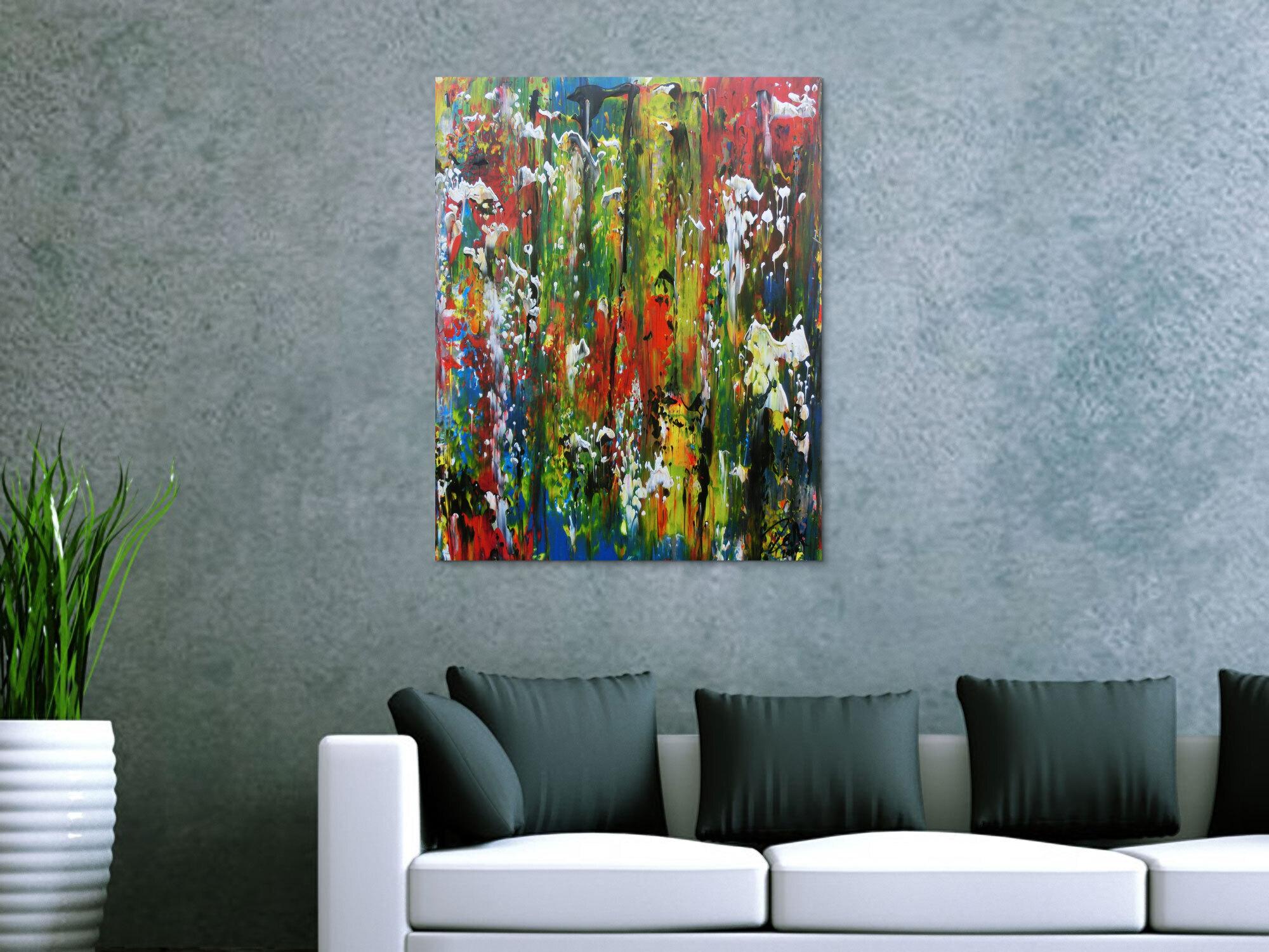 Buntes Acrylgemälde modern abstrakt viele Farben