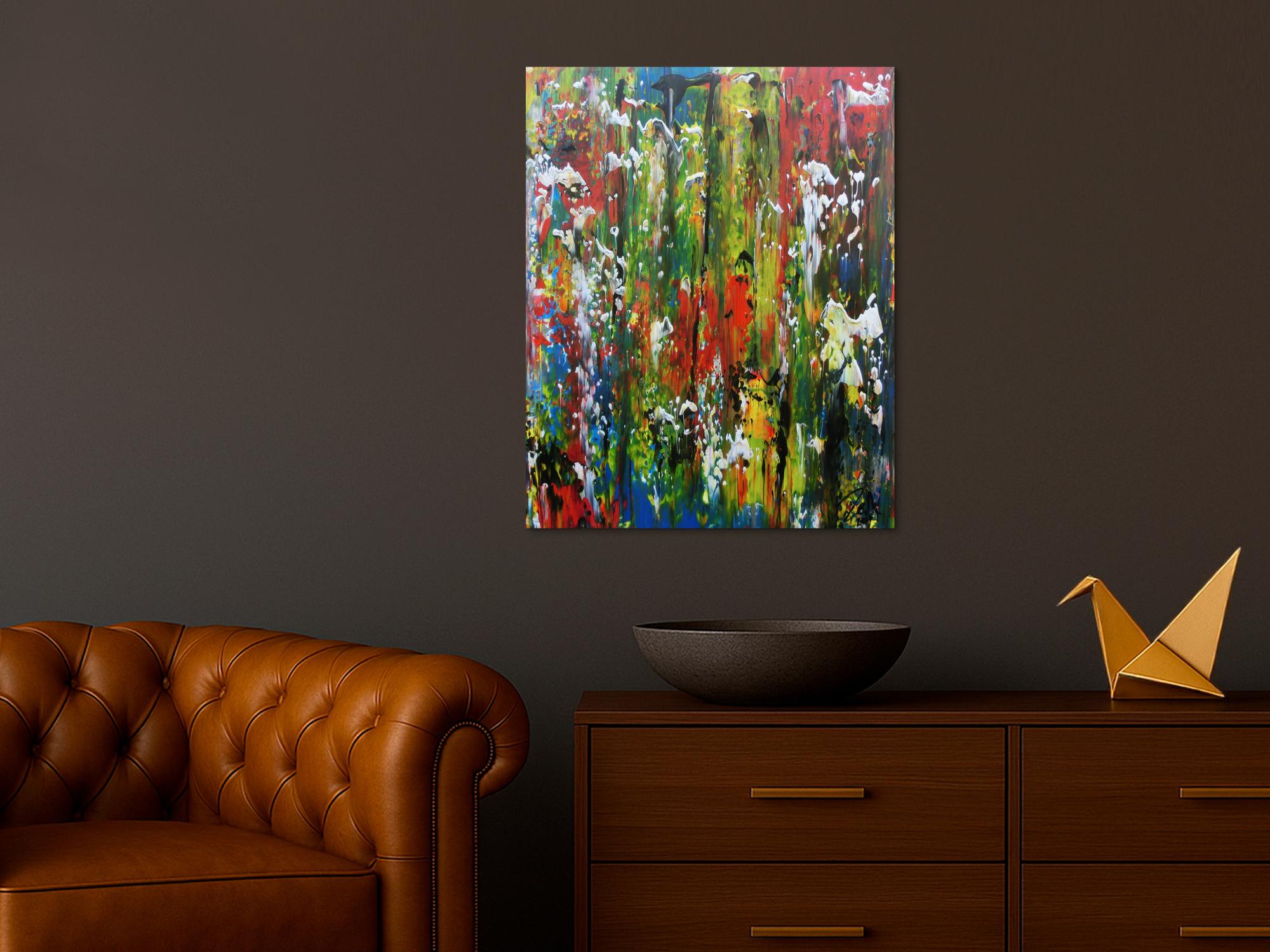 Buntes Acrylgemälde modern abstrakt viele Farben