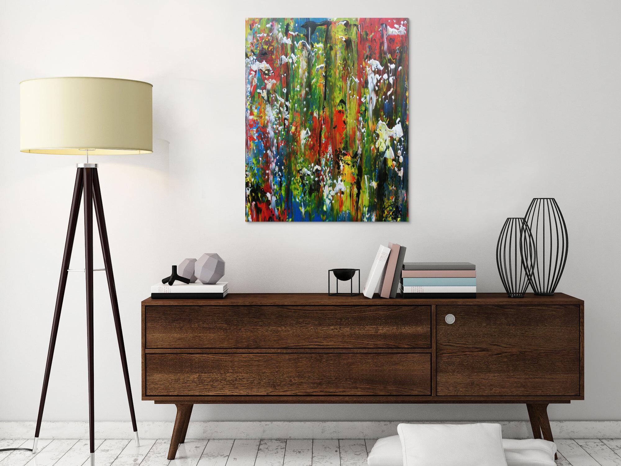 Buntes Acrylgemälde modern abstrakt viele Farben