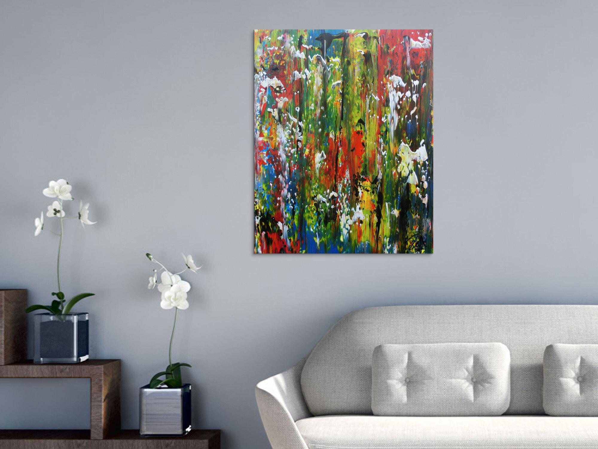 Buntes Acrylgemälde modern abstrakt viele Farben