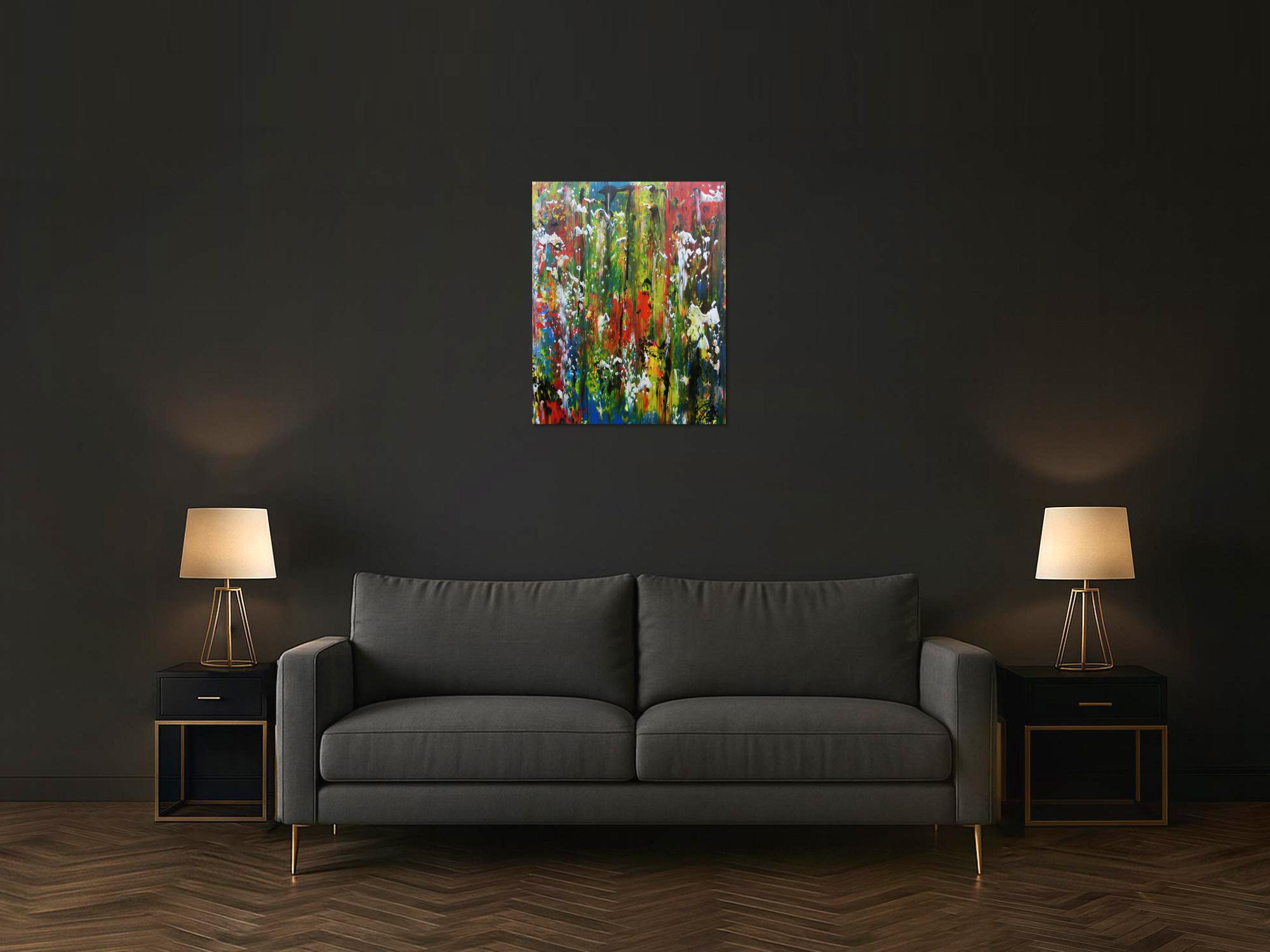 Buntes Acrylgemälde modern abstrakt viele Farben