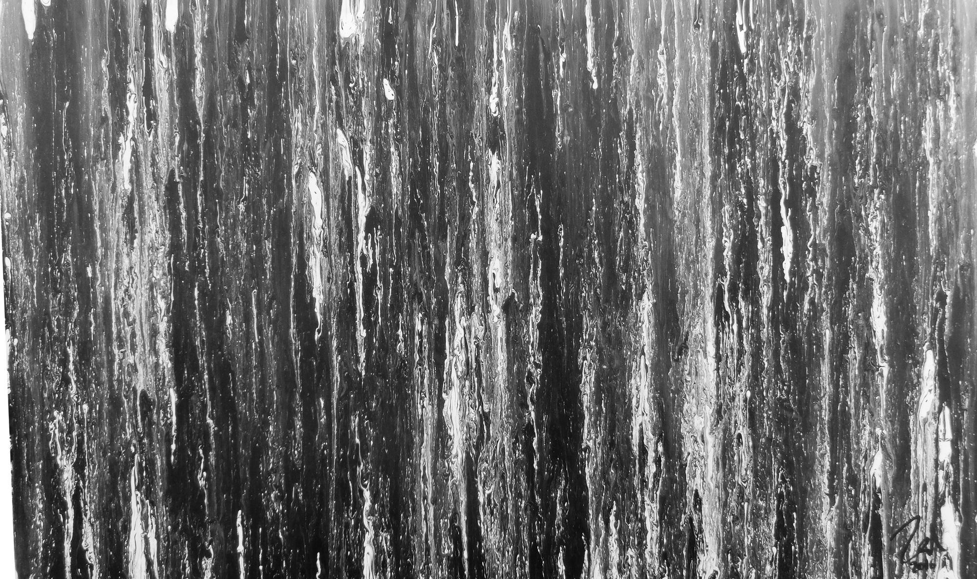 Modernes Acryl Gemälde in schwarz weiß abstrakt und schlicht