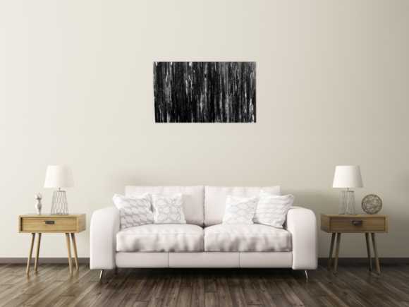 Modernes Acryl Gemälde in schwarz weiß abstrakt und schlicht