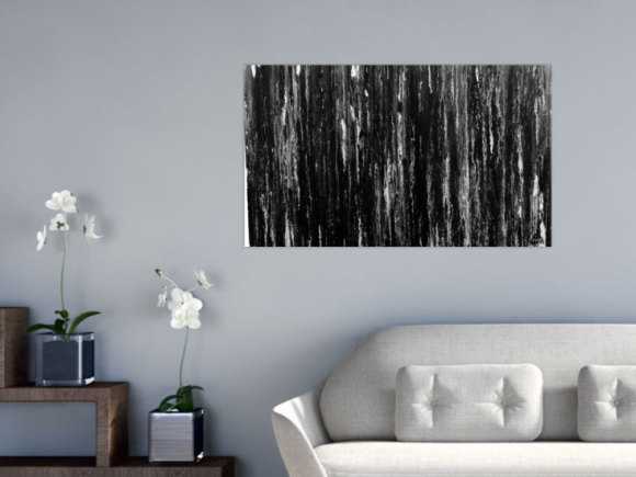 Modernes Acryl Gemälde in schwarz weiß abstrakt und schlicht