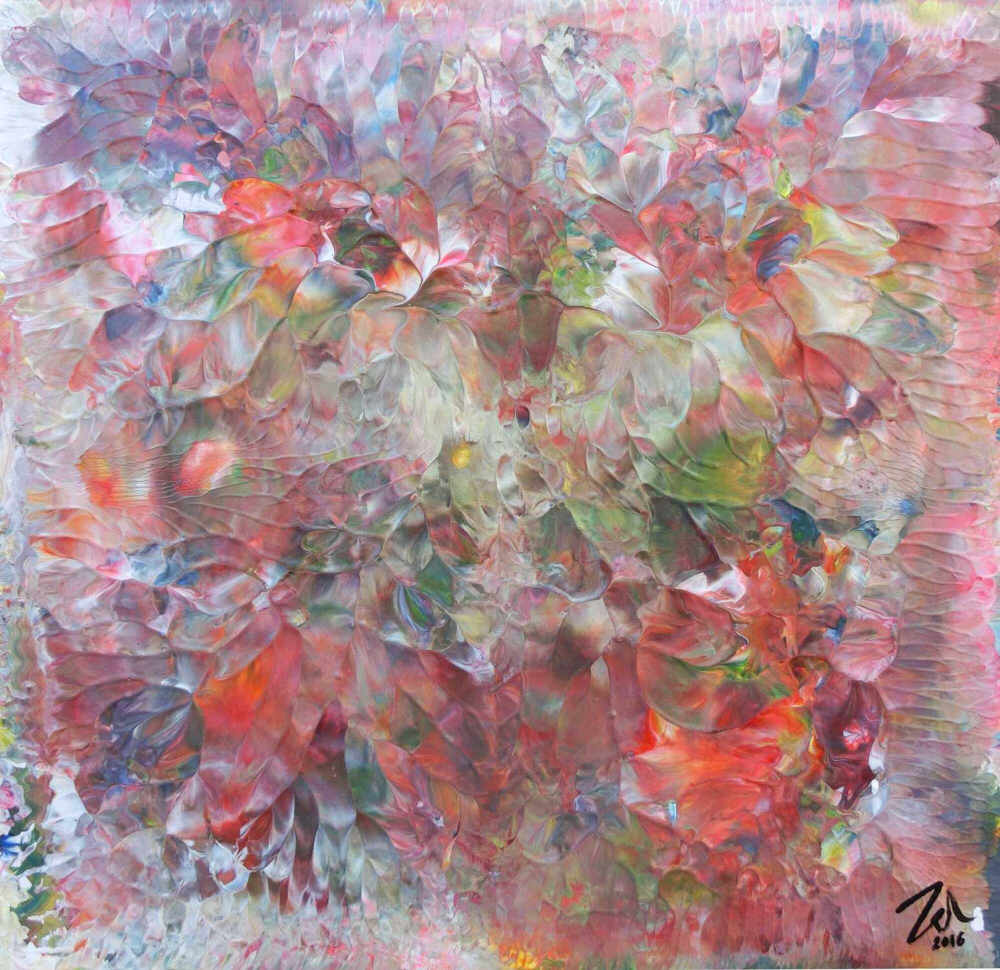 Buntes Acrylbild mit hellen Farben moderne abstrakt