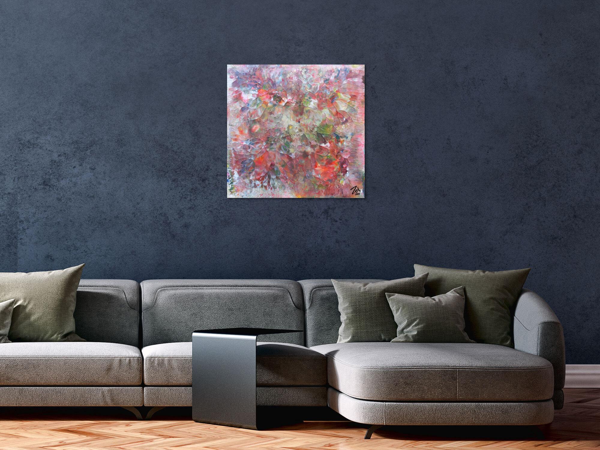 Buntes Acrylbild mit hellen Farben moderne abstrakt