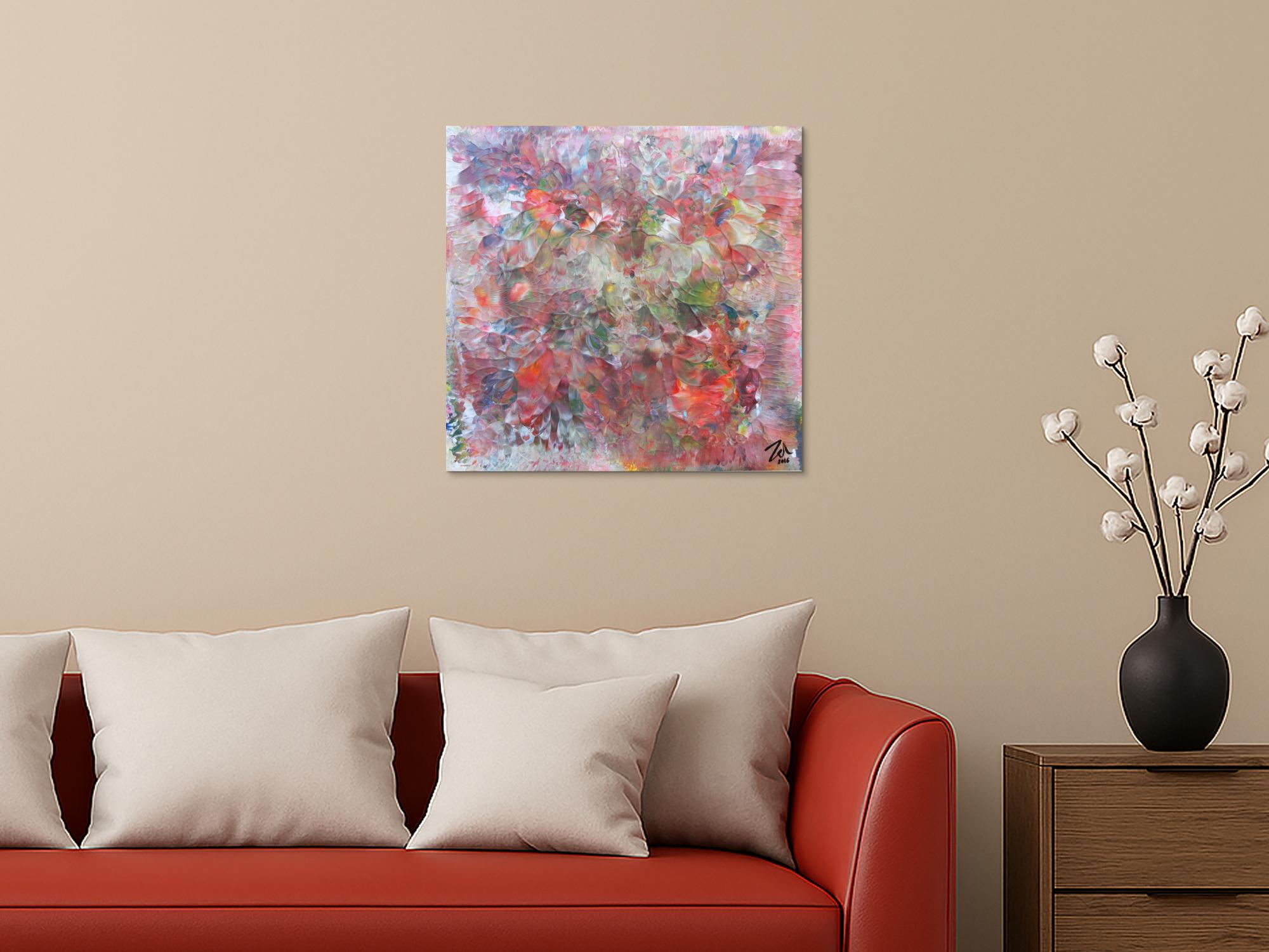 Buntes Acrylbild mit hellen Farben moderne abstrakt