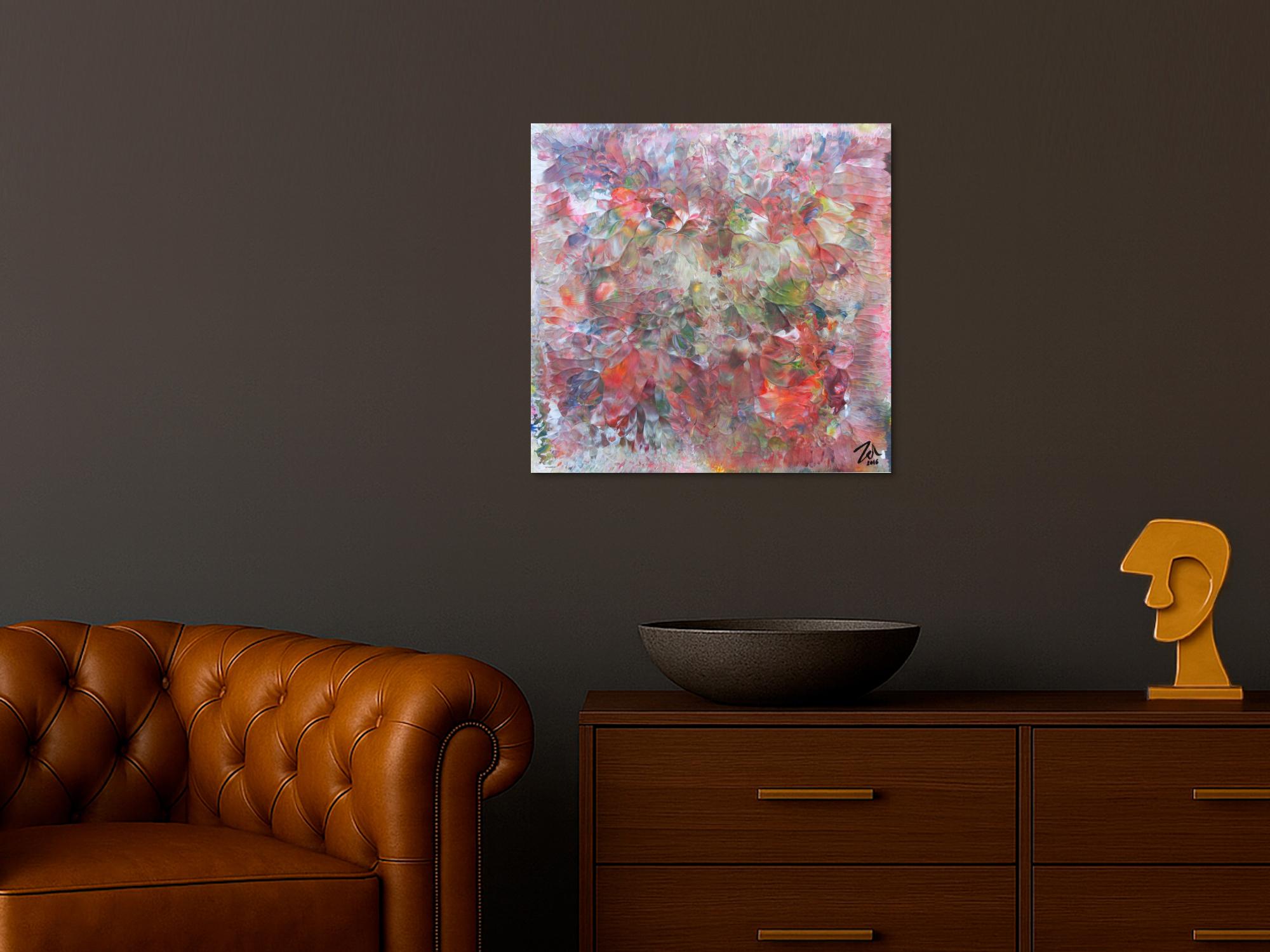 Buntes Acrylbild mit hellen Farben moderne abstrakt