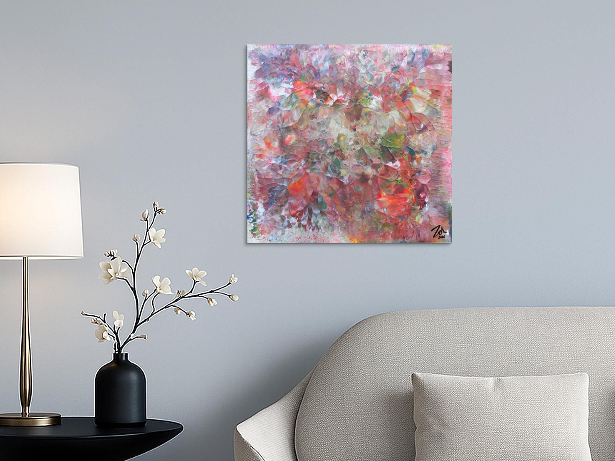 Buntes Acrylbild mit hellen Farben moderne abstrakt