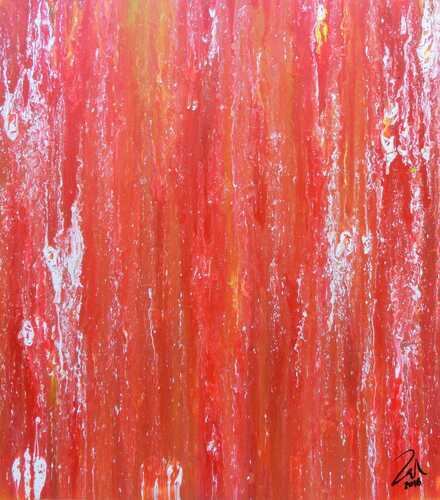 Abstraktes Acrylbild in rot modern und schlicht