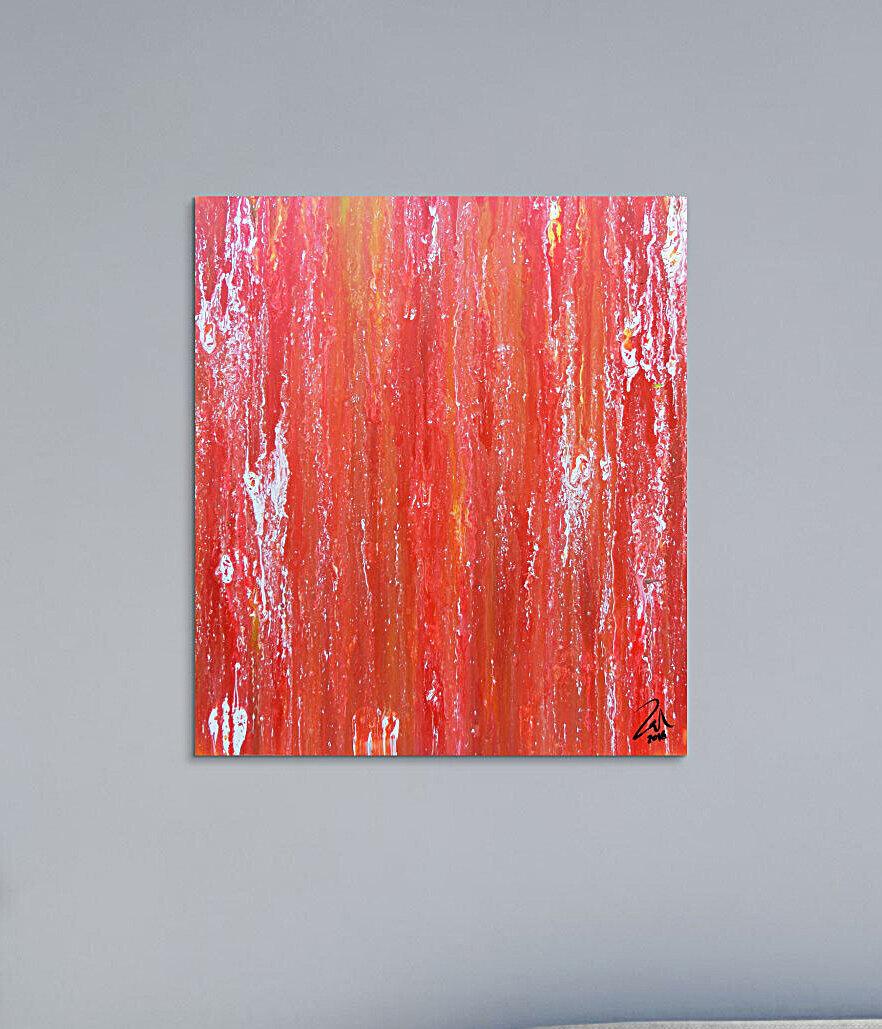 Abstraktes Acrylbild in rot modern und schlicht
