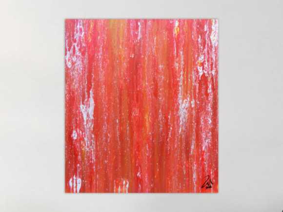 Abstraktes Acrylbild in rot modern und schlicht
