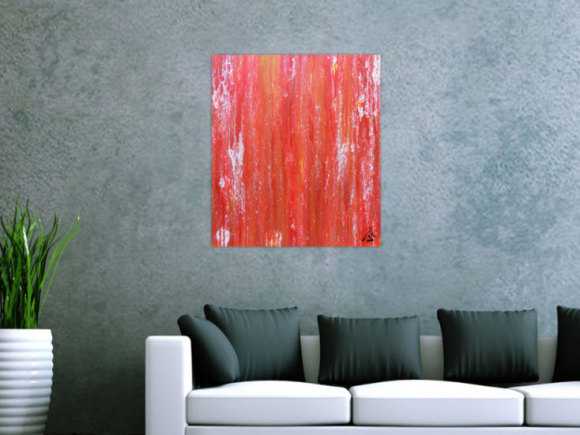 Abstraktes Acrylbild in rot modern und schlicht