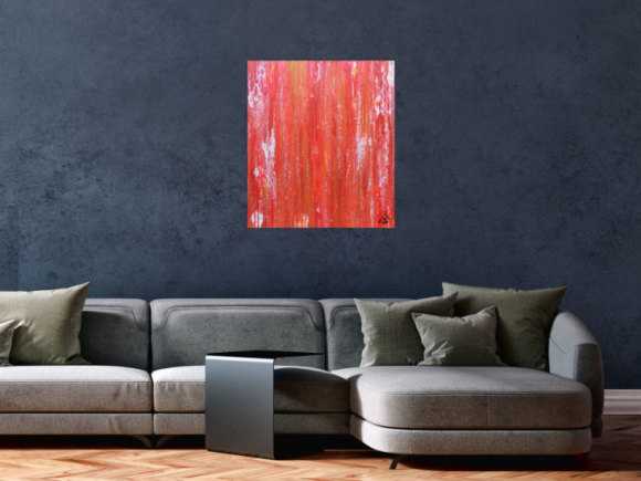 Abstraktes Acrylbild in rot modern und schlicht