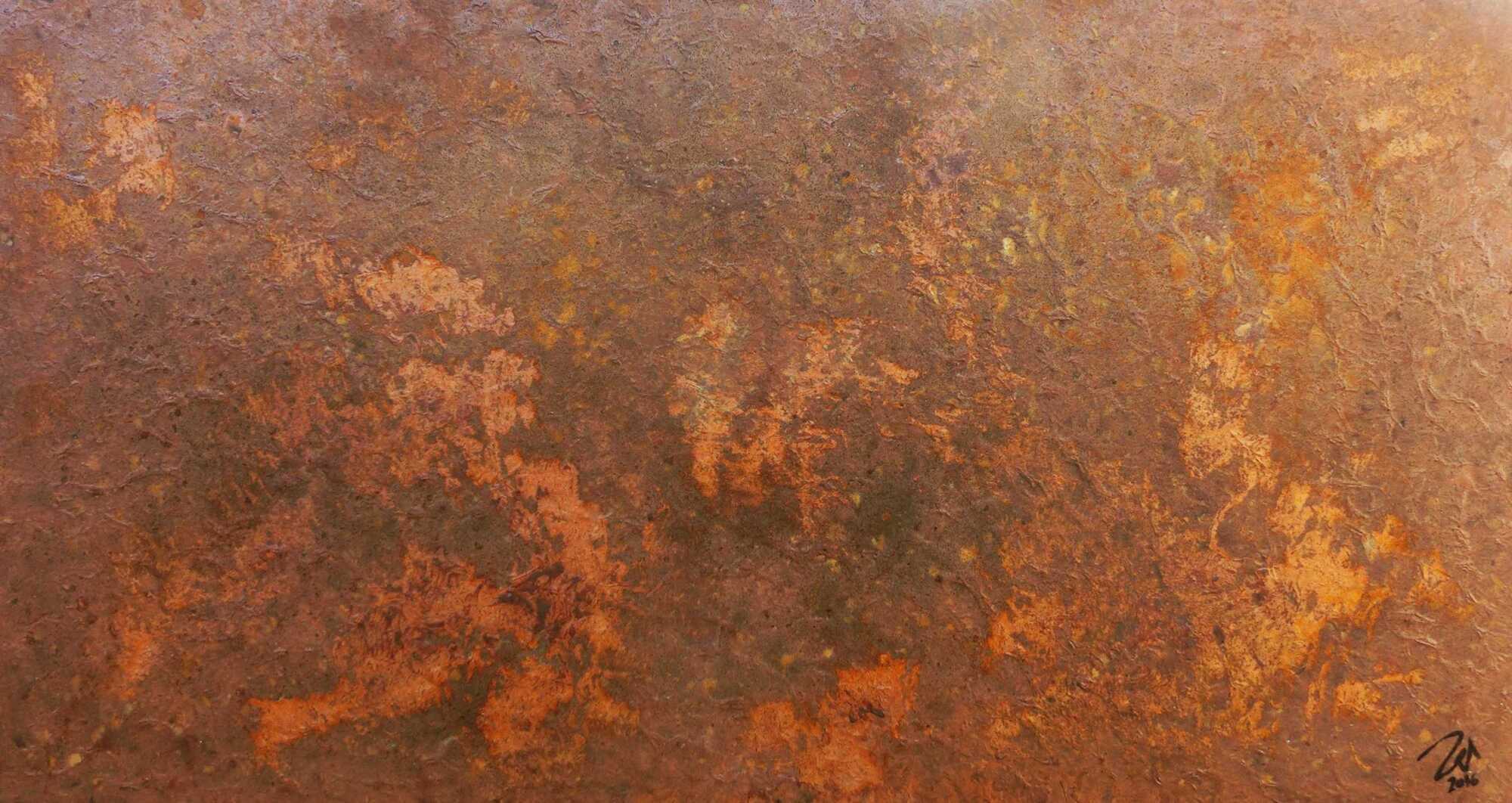 Modernes Gemälde aus echtem Rost abstrakt