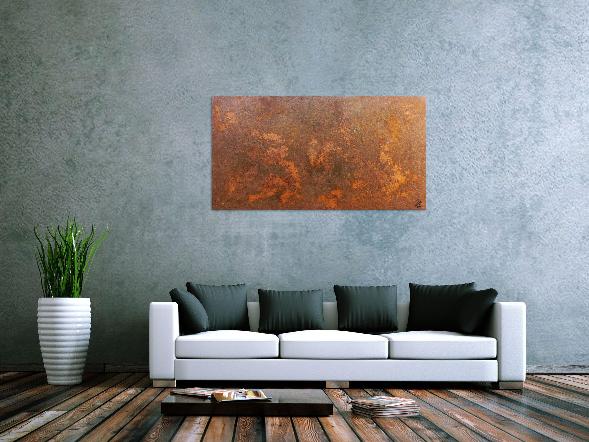 Modernes Gemälde aus echtem Rost abstrakt