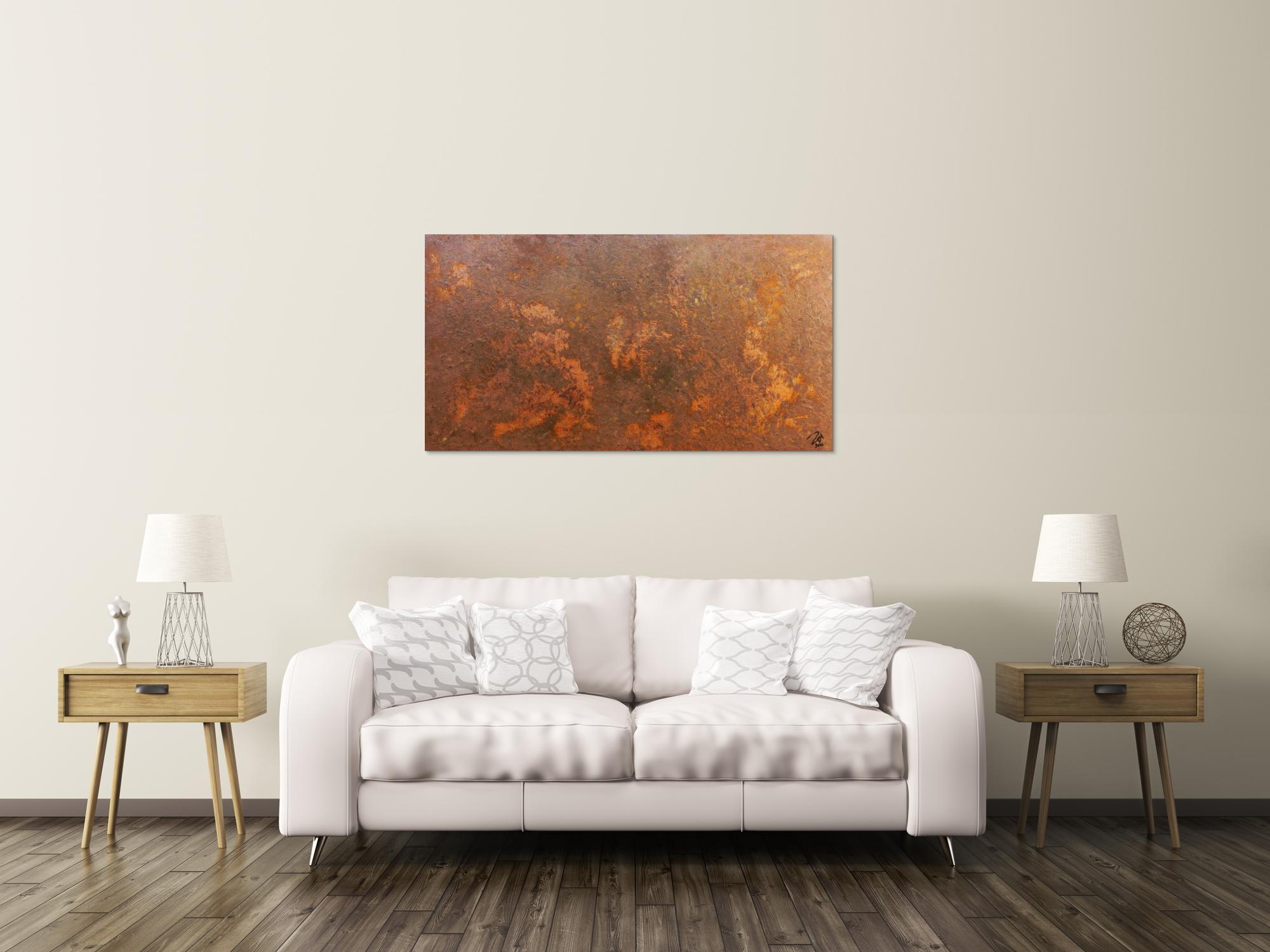 Modernes Gemälde aus echtem Rost abstrakt