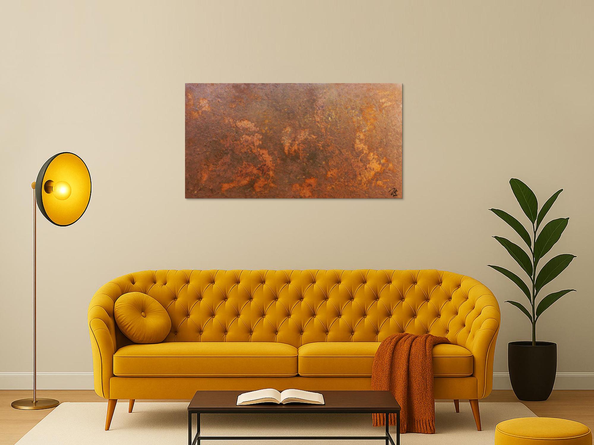 Modernes Gemälde aus echtem Rost abstrakt