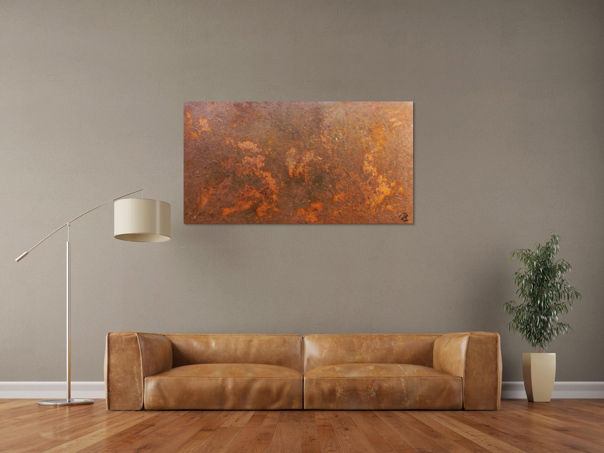 Modernes Gemälde aus echtem Rost abstrakt