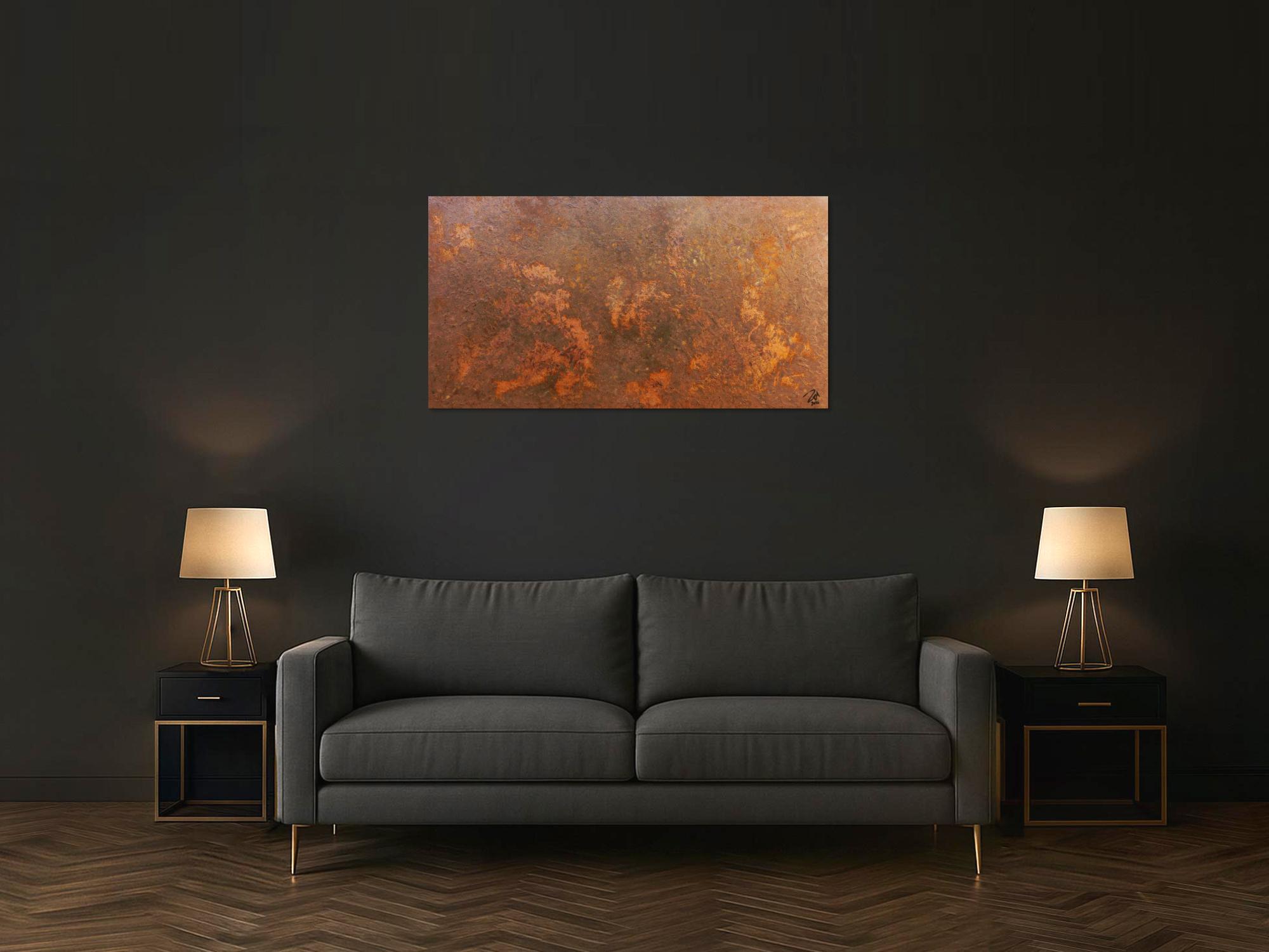 Modernes Gemälde aus echtem Rost abstrakt