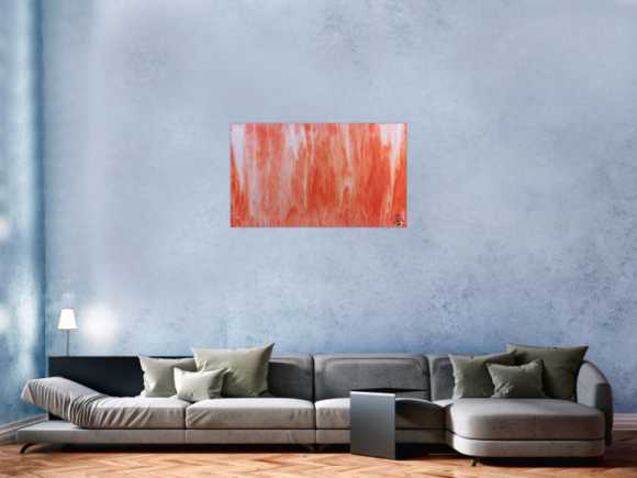 Modernes Acrylbild abstrakt in peach und Lachsfarben