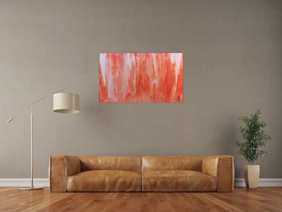 Modernes Acrylbild abstrakt in peach und Lachsfarben