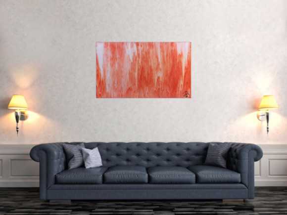 Modernes Acrylbild abstrakt in peach und Lachsfarben