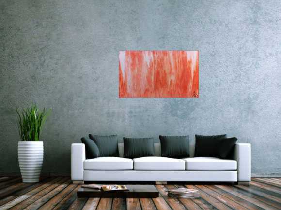 Modernes Acrylbild abstrakt in peach und Lachsfarben