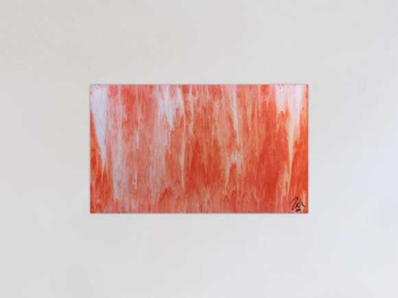 Modernes Acrylbild abstrakt in peach und Lachsfarben