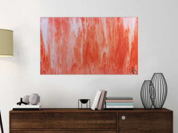 Modernes Acrylbild abstrakt in peach und Lachsfarben