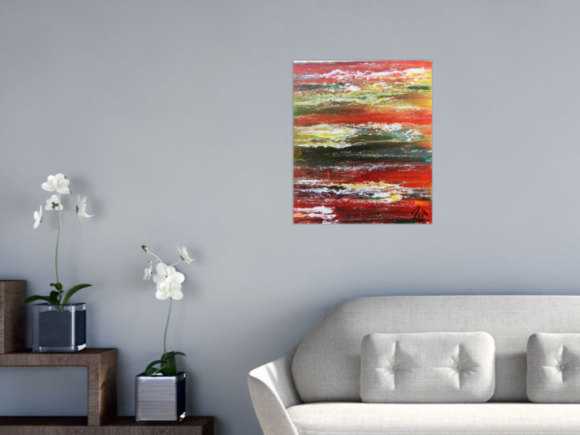 Sehr buntes und modernes abstraktes Acrylgemälde moderne Kunst