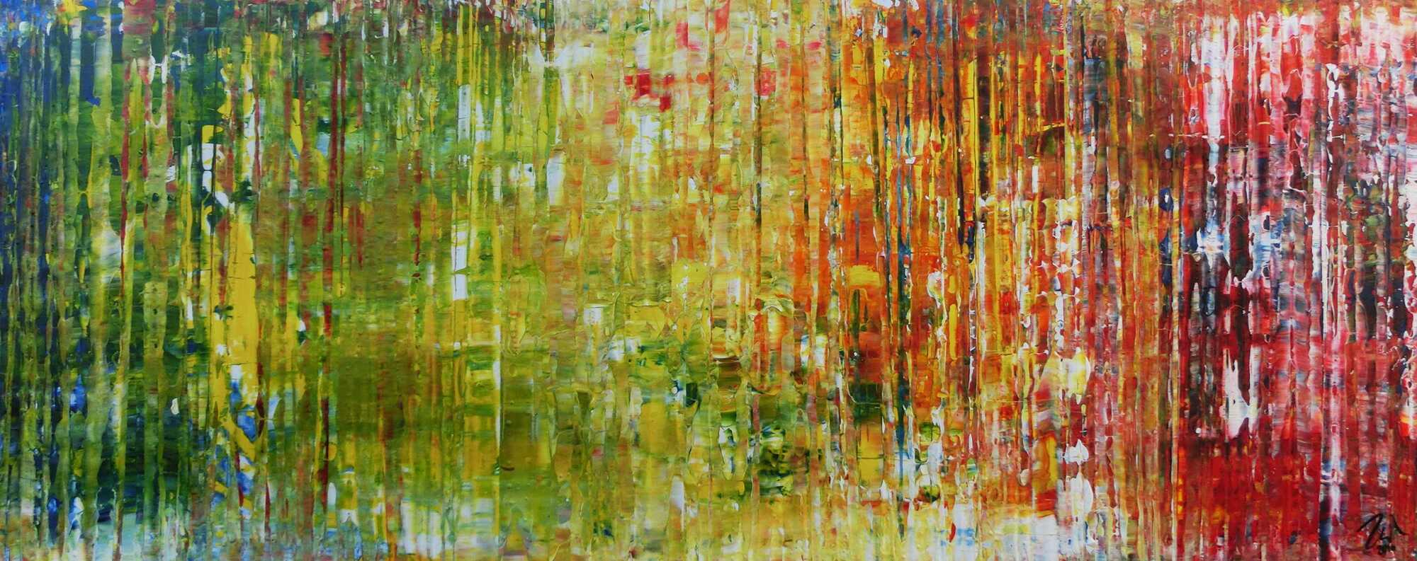 Sehr modernes Gemälde abstrakt aus Acryl und sehr bunt