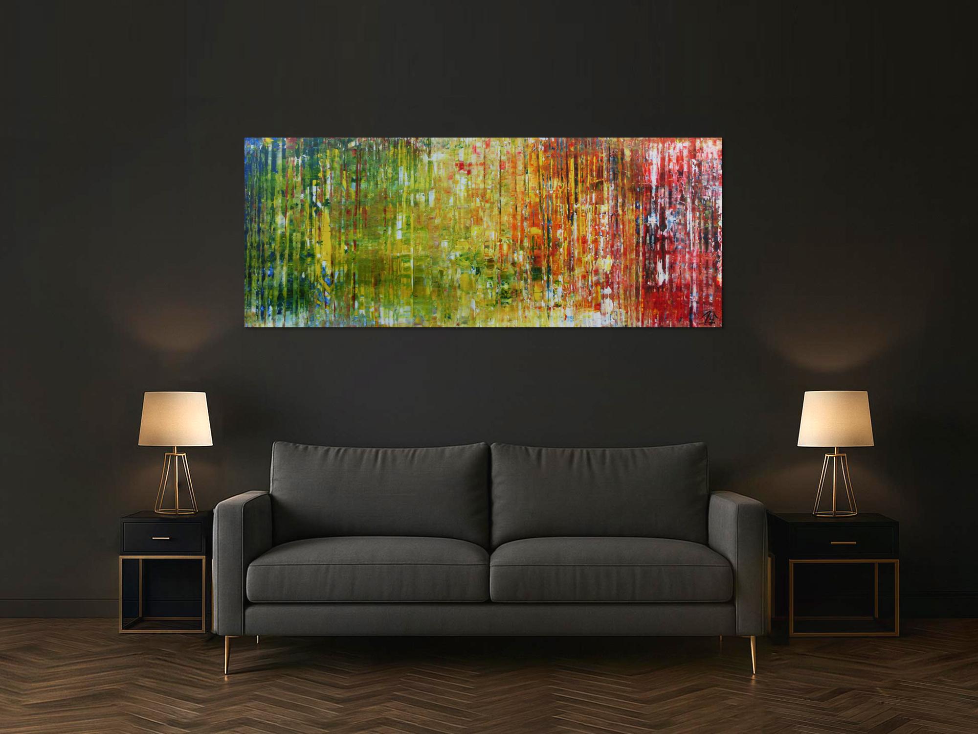 Sehr modernes Gemälde abstrakt aus Acryl und sehr bunt