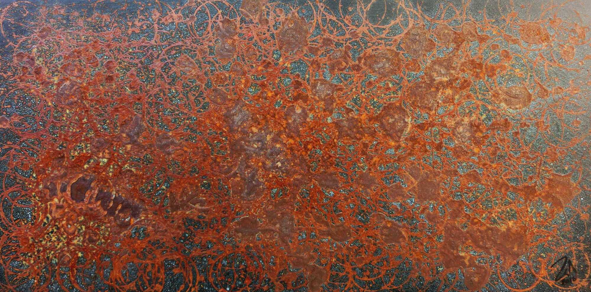 Sehr modernes abstraktes Rostbild abstrakte Kunst aus Rost