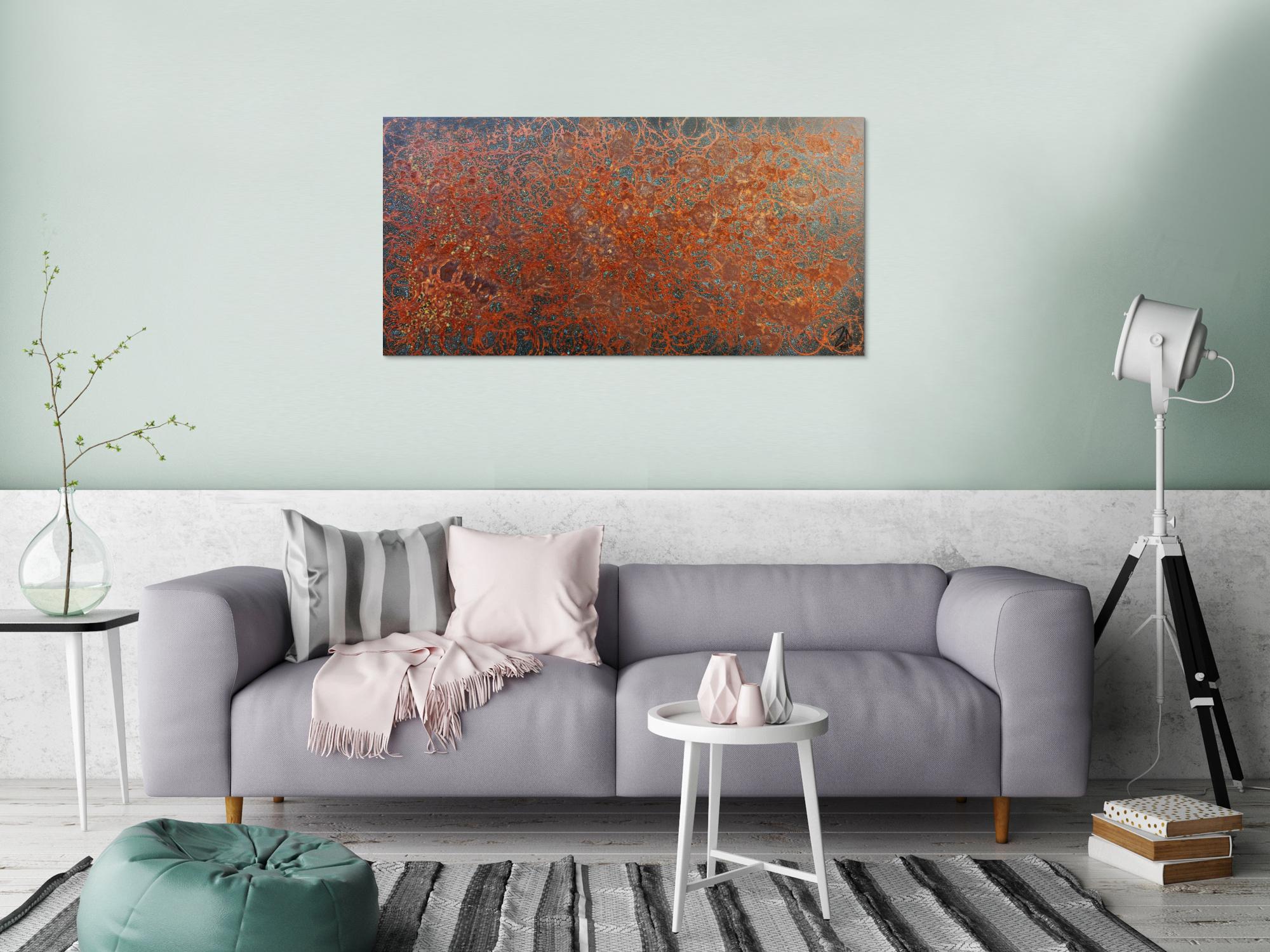 Sehr modernes abstraktes Rostbild abstrakte Kunst aus Rost