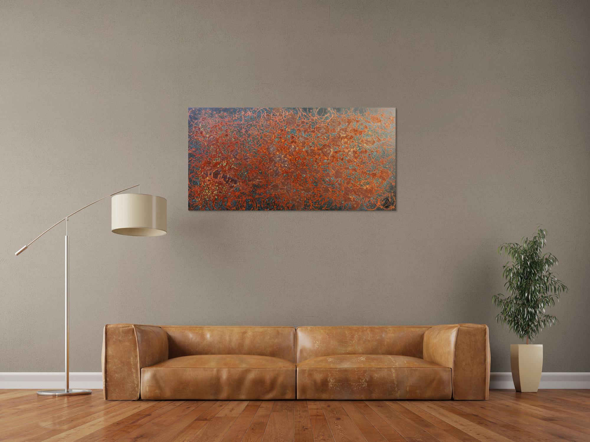 Sehr modernes abstraktes Rostbild abstrakte Kunst aus Rost