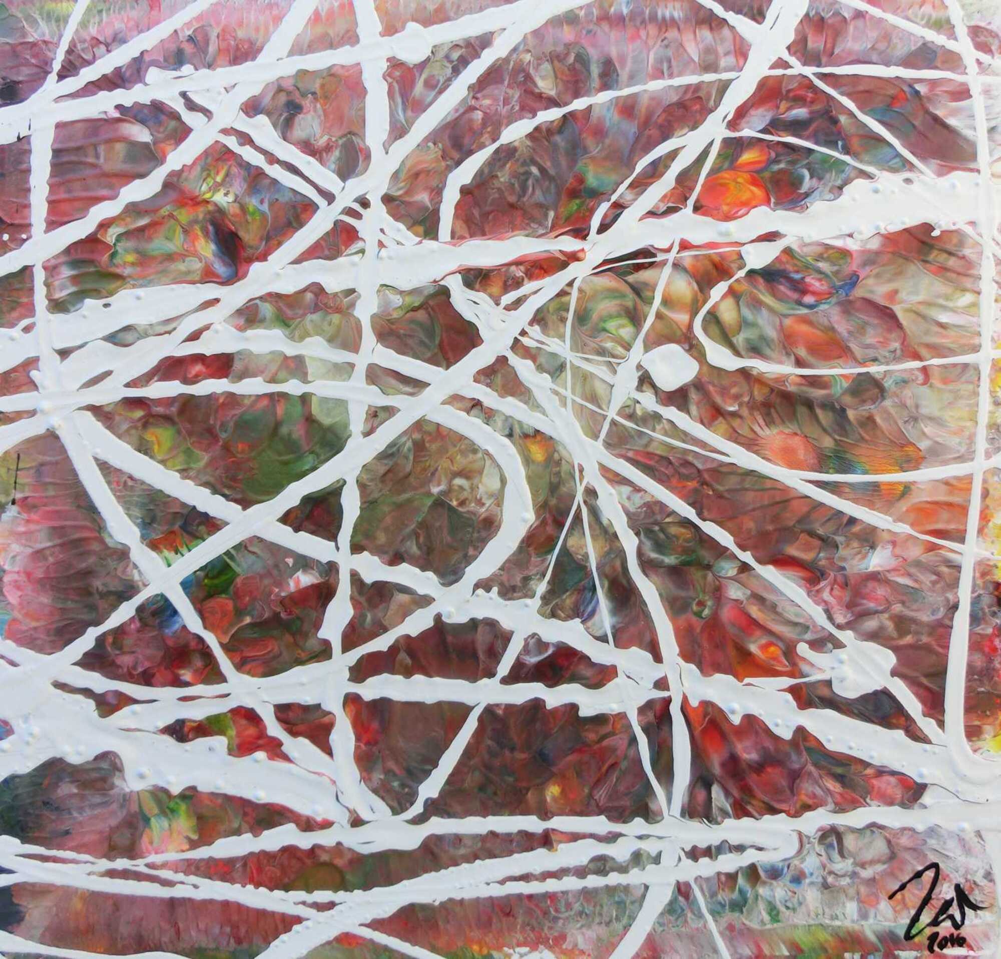 Abstraktes Acrylbild mit hellen Pastellfarben