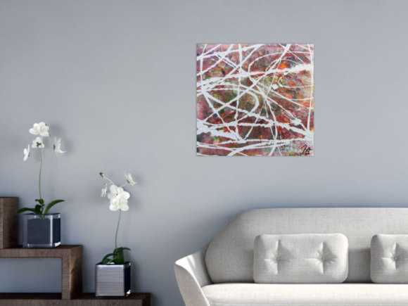 Abstraktes Acrylbild mit hellen Pastellfarben