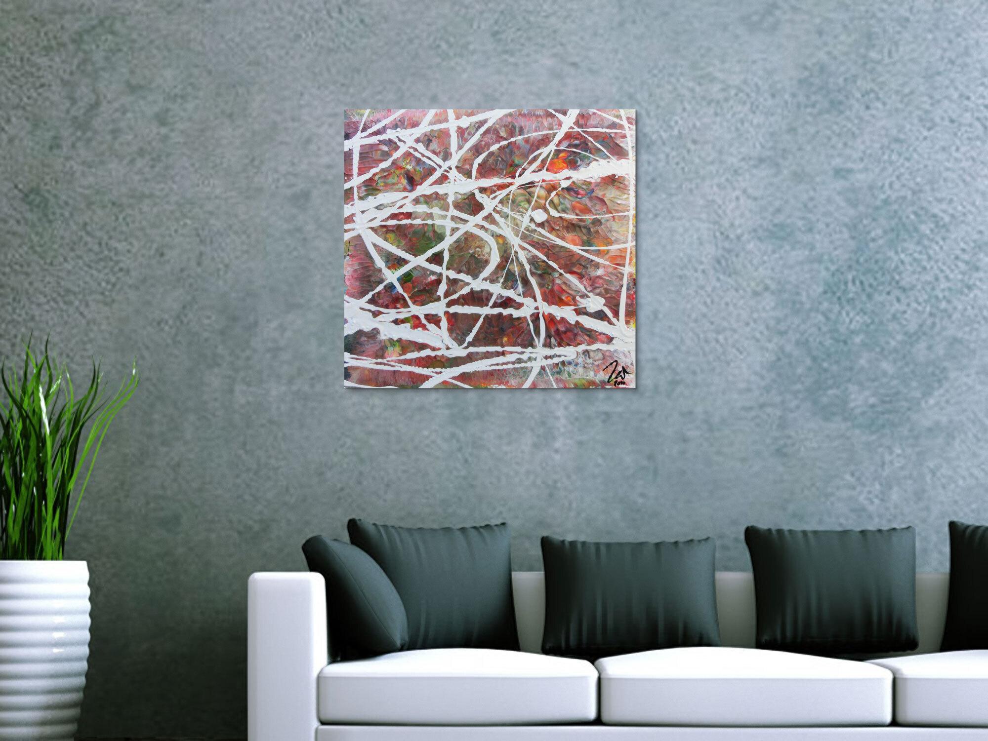 Abstraktes Acrylbild mit hellen Pastellfarben