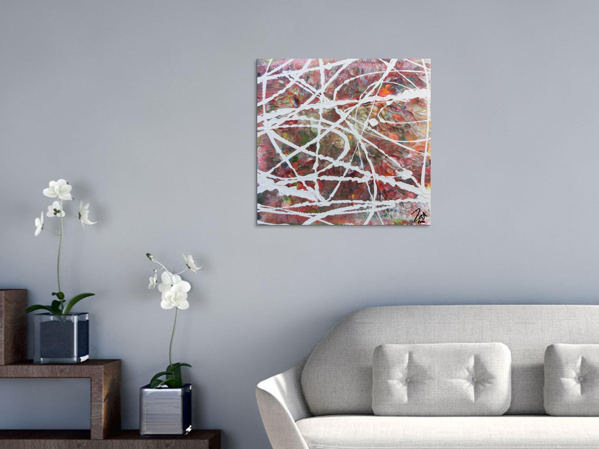 Abstraktes Acrylbild mit hellen Pastellfarben