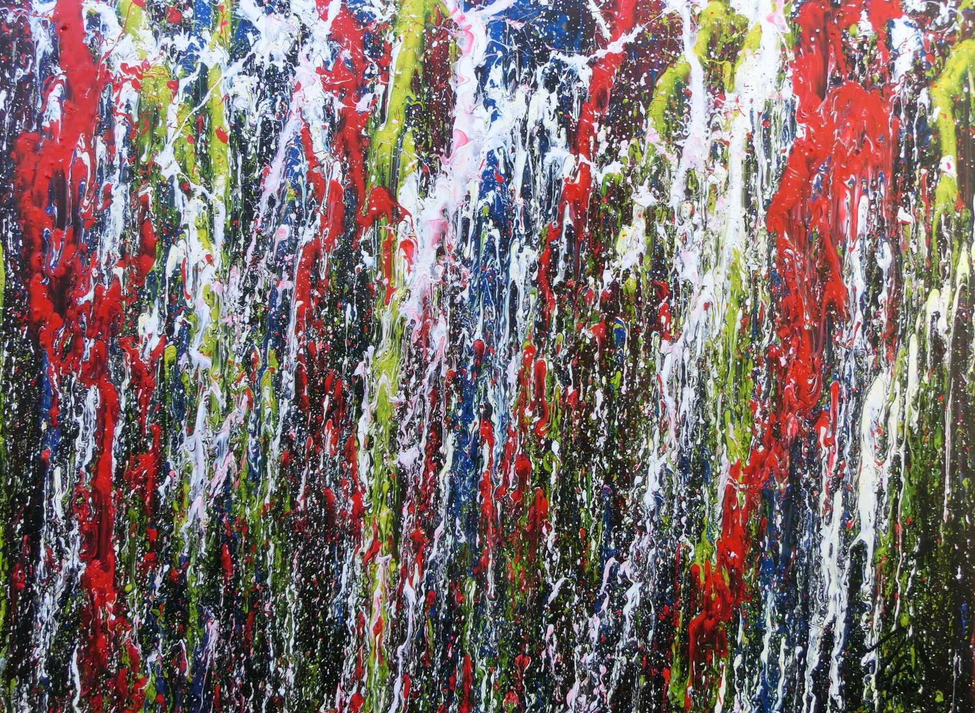 Buntes Acrylbild abstrakt modern mit vielen Farben