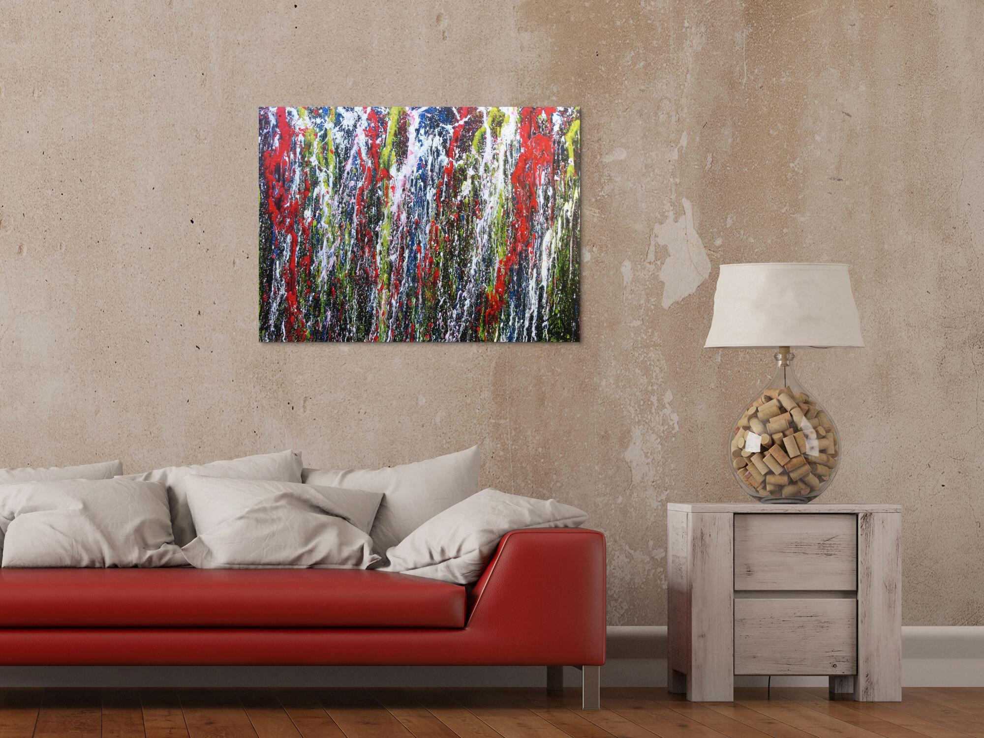 Buntes Acrylbild abstrakt modern mit vielen Farben