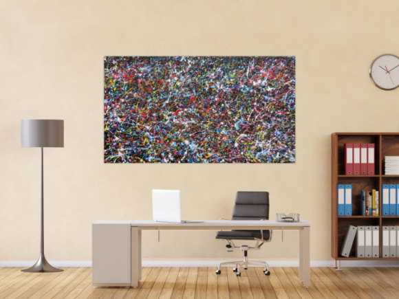 Abstraktes Acrylgemälde mit vielen Farben sehr bunt Splashstyle