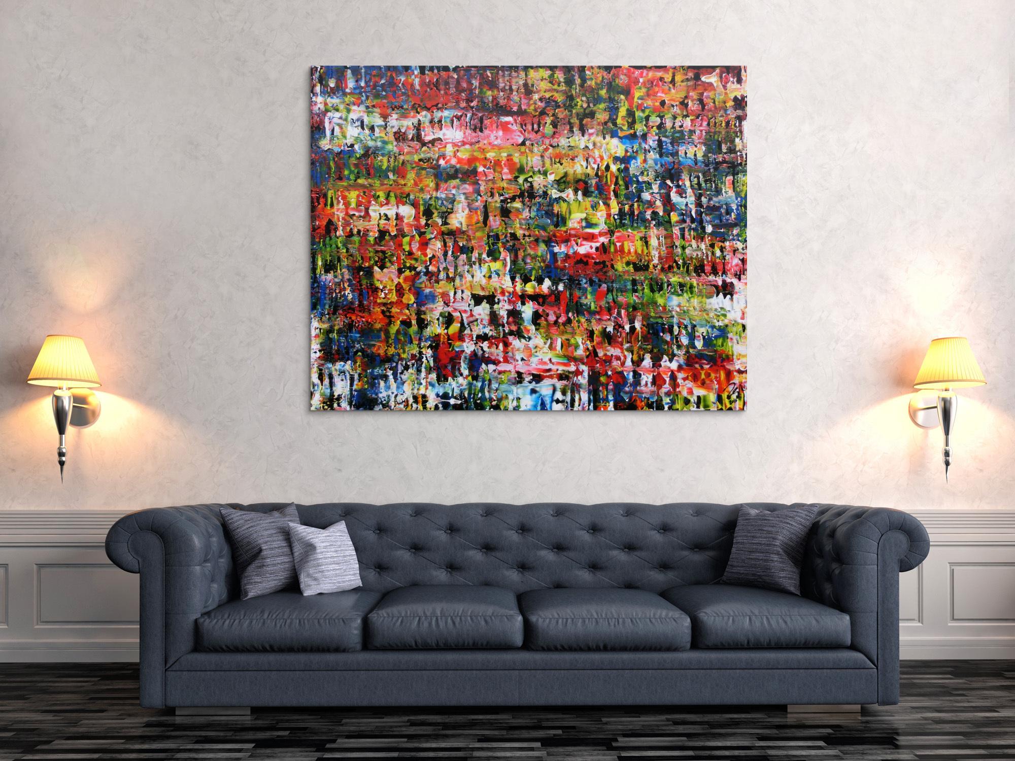 Sehr Buntes abstraktes Acryl Gemälde modern und mit vielen Farben