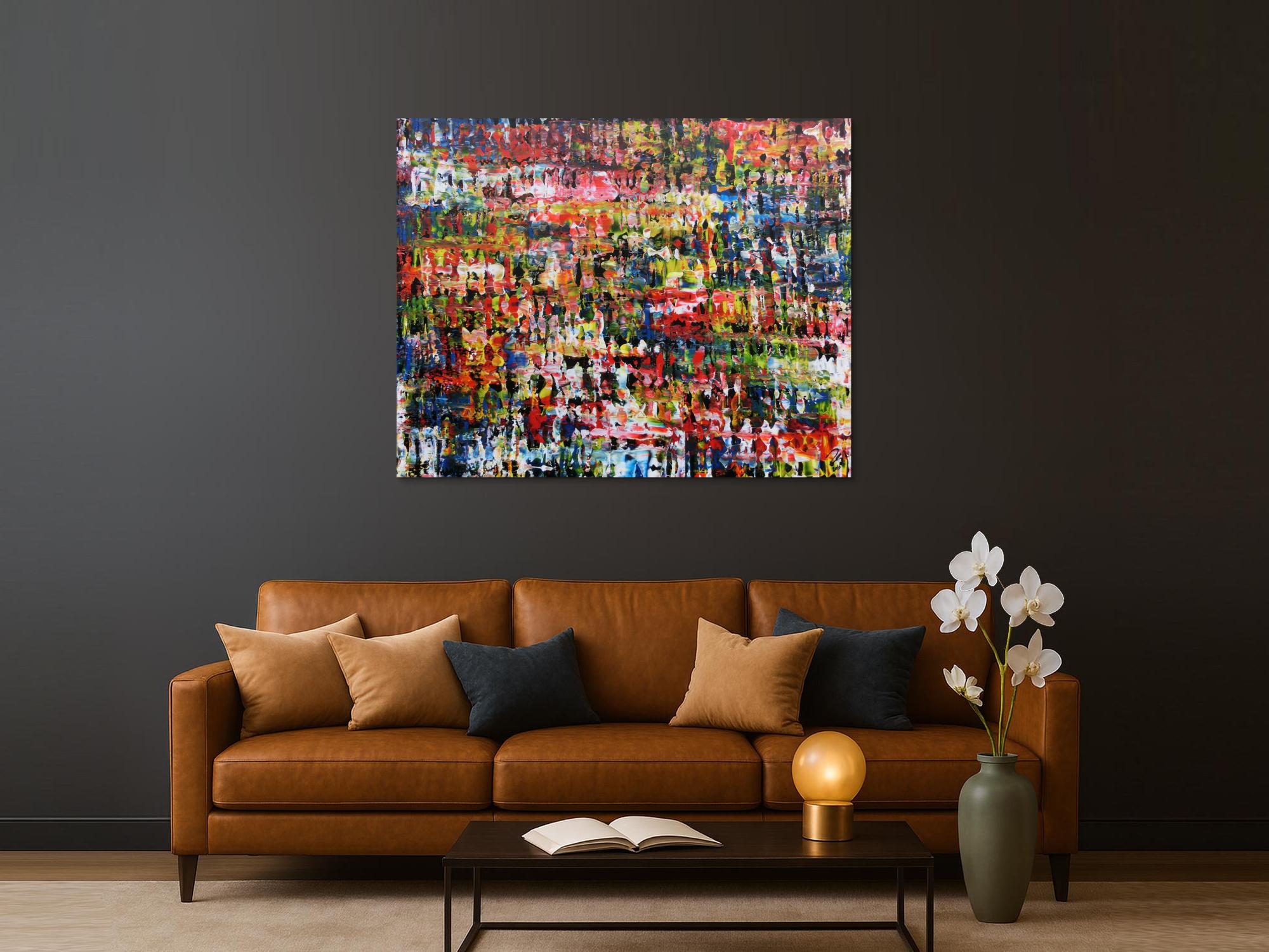 Sehr Buntes abstraktes Acryl Gemälde modern und mit vielen Farben