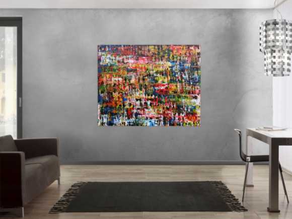 Sehr Buntes abstraktes Acryl Gemälde modern und mit vielen Farben
